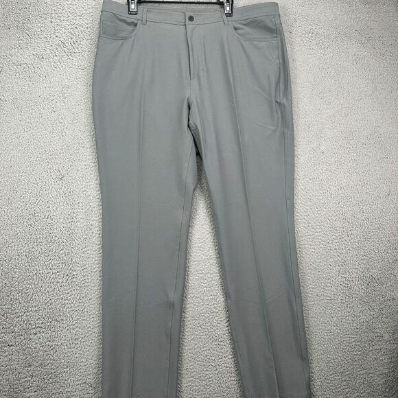 Dunning Golf Chino Pants Mens 38X32 Grey Performance Stretch 5 Pocket Straight